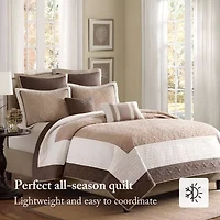 Madison Park Danville 7-Pc Quilt Set with Euro Shams and Throw Pillows