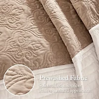 Madison Park Danville 7-Pc Quilt Set with Euro Shams and Throw Pillows