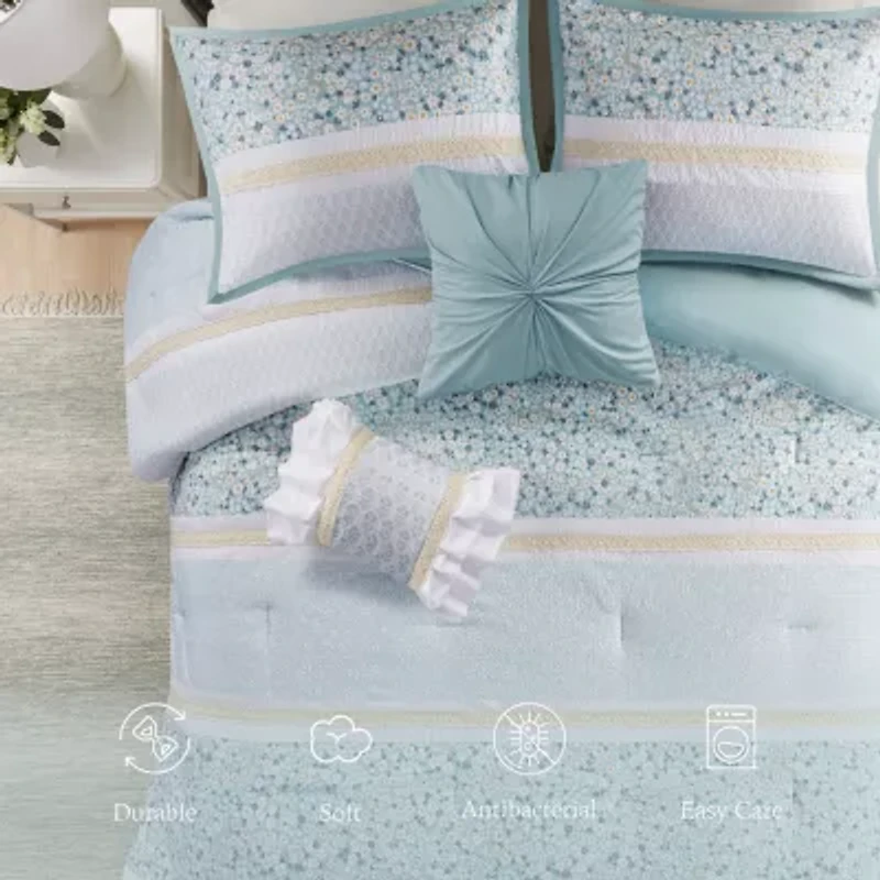 Madison Park Evian Seersucker 5-pc. Midweight Comforter Set