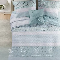 Madison Park Evian Seersucker 4-pc. Hypoallergenic Quilt Set