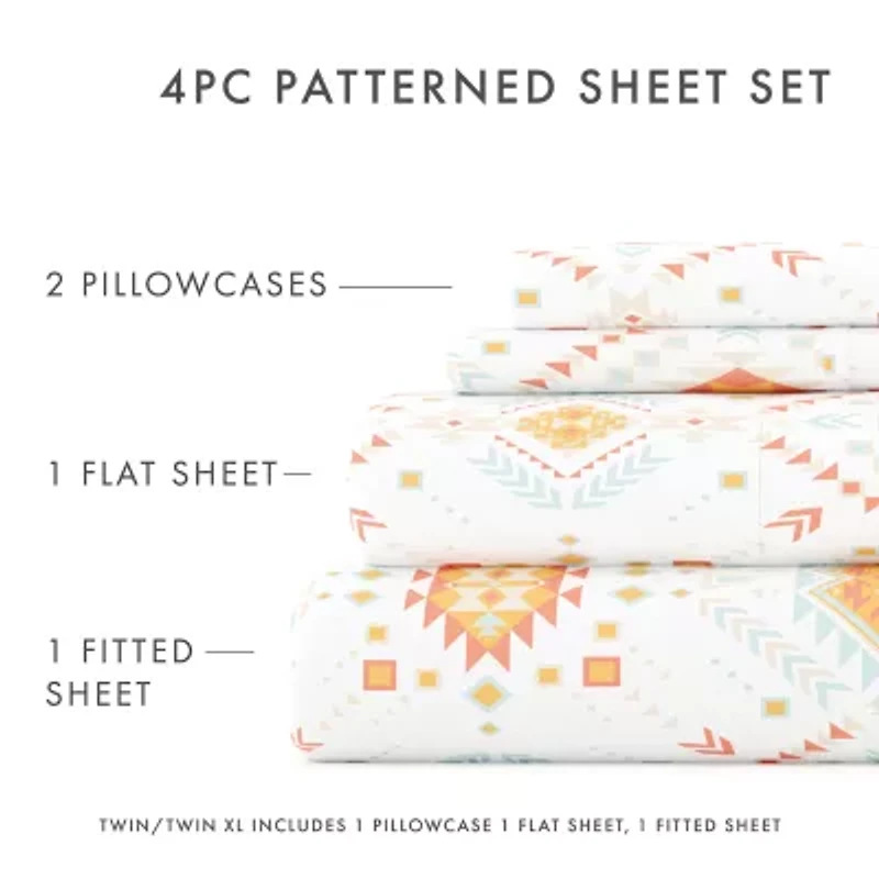 Casual Comfort Boho Pattern Deep Pocket Sheet Set