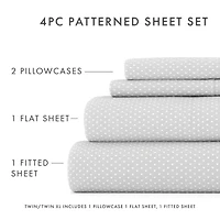 Casual Comfort Heart Pattern Deep Pocket Sheet Set
