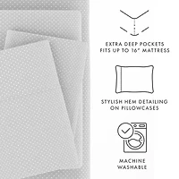 Casual Comfort Heart Pattern Deep Pocket Sheet Set