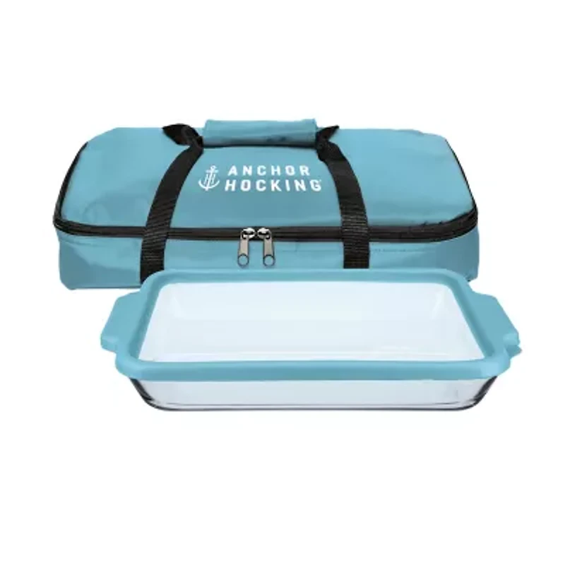Anchor Hocking 3-pc. Glass Baking Dish with Lid and Tote