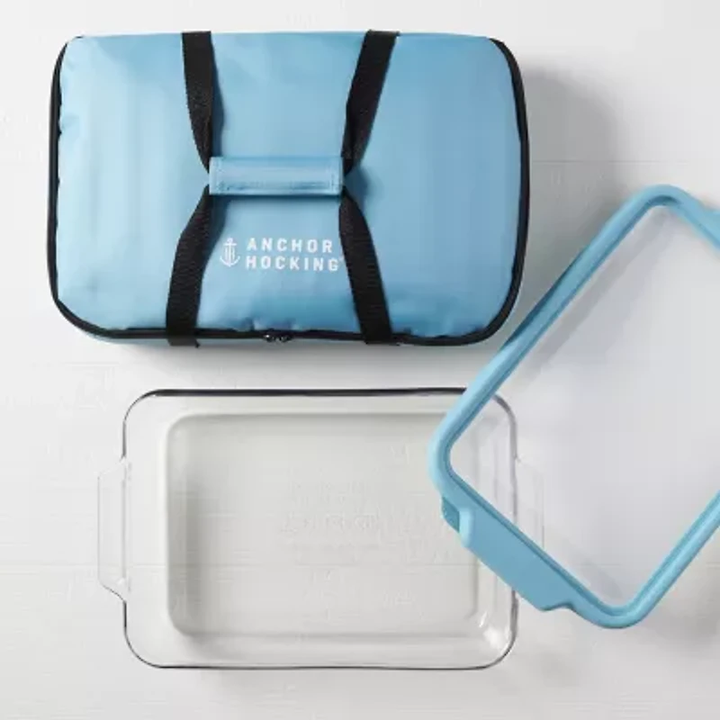 Anchor Hocking 3-pc. Glass Baking Dish with Lid and Tote