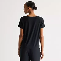 Ambrielle Womens V Neck Short Sleeve Pajama Top
