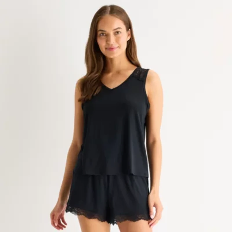 Ambrielle Womens V Neck Sleeveless Pajama Top