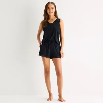 Ambrielle Womens V Neck Sleeveless Pajama Top
