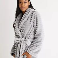 Liz Claiborne Womens Fleece Long Sleeve Length Robe