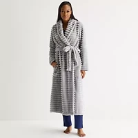Liz Claiborne Womens Fleece Long Sleeve Length Robe