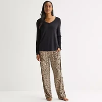 Liz Claiborne Cool and Calm Womens Long Sleeve 2-pc. Pajama Sets