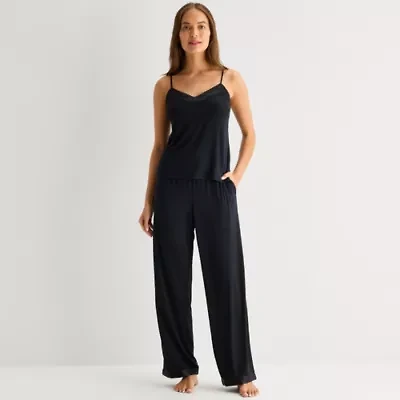 Ambrielle Womens V-Neck Sleeveless 2-pc. Pajama Sets