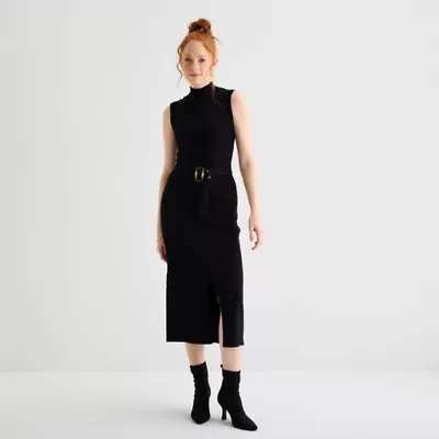 Isabel & Nina Womens Sleeveless Midi Sweater Dress