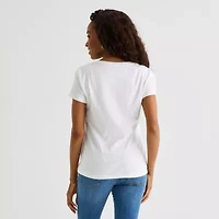 St. John's Bay Womens Tall V Neck Short Sleeve T-Shirt