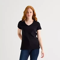 St. John's Bay Womens Tall V Neck Short Sleeve T-Shirt