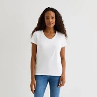 St. John's Bay Womens Tall V Neck Short Sleeve T-Shirt