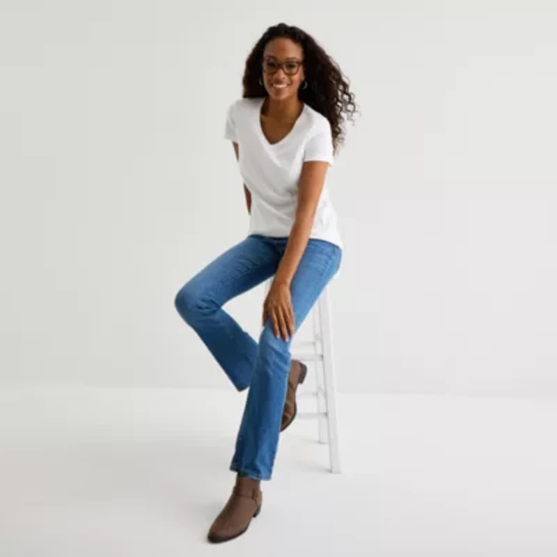 St. John's Bay Womens Tall V Neck Short Sleeve T-Shirt