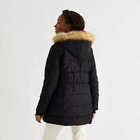 St. John's Bay Womens Hooded Heavyweight Puffer Jacket
