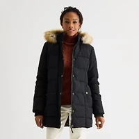 St. John's Bay Womens Hooded Heavyweight Puffer Jacket