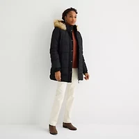 St. John's Bay Womens Hooded Heavyweight Puffer Jacket