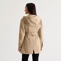 St. John's Bay Womens Hooded Lightweight Raincoat
