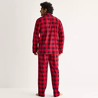 St. John's Bay Mens Fleece Long Sleeve 2-pc. Pajama Sets