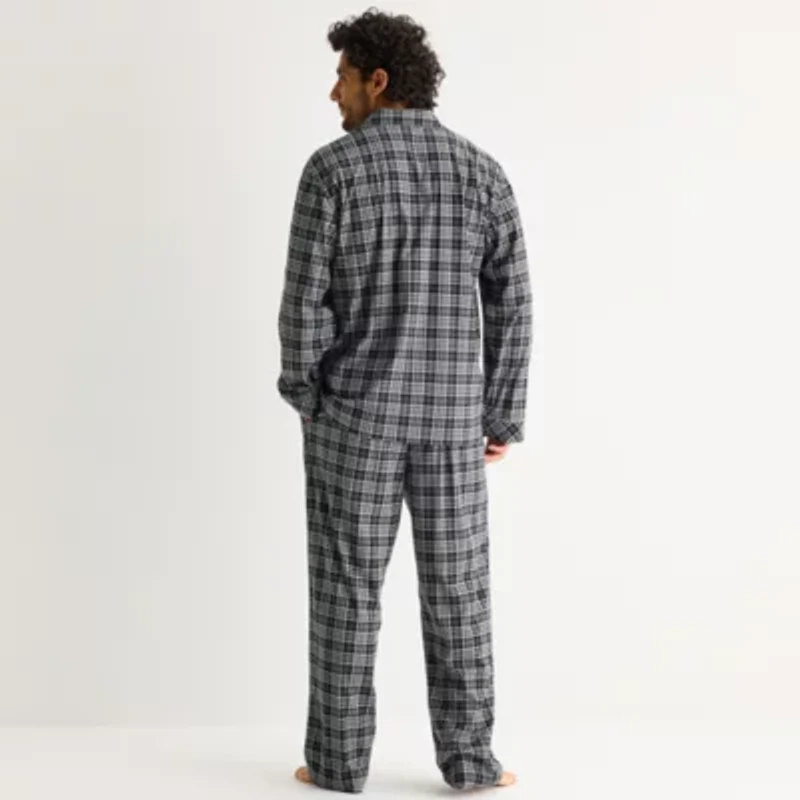 St. John's Bay Mens Fleece Long Sleeve 2-pc. Pajama Sets