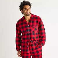 St. John's Bay Mens Fleece Long Sleeve 2-pc. Pajama Sets