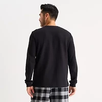 St. John's Bay Mens Waffle Crew Neck Long Sleeve Pajama Top