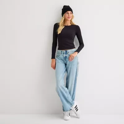 Arizona Womens Crew Neck Long Sleeve Juniors T-Shirt