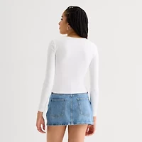 Arizona Womens Juniors Crew Neck Long Sleeve T-Shirt