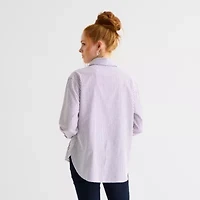 St. John's Bay Womens Long Sleeve Embellished Blouse