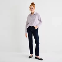 St. John's Bay Womens Long Sleeve Embellished Blouse