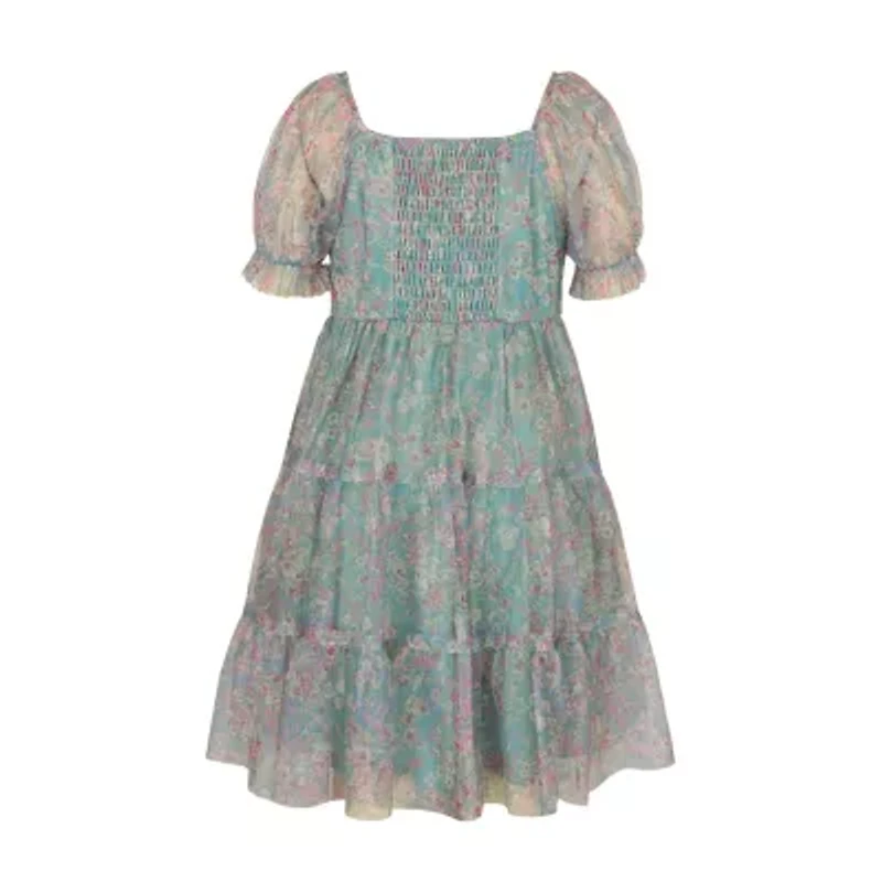 Lilt Big Kid Girls Short Sleeve A-Line Dress