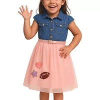 Lilt Little Girls Short Sleeve Shirt Dress