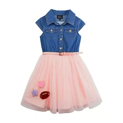 Lilt Little Girls Short Sleeve Shirt Dress