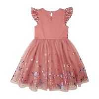 Lilt Little Girls Short Sleeve Flutter Tutu Dress