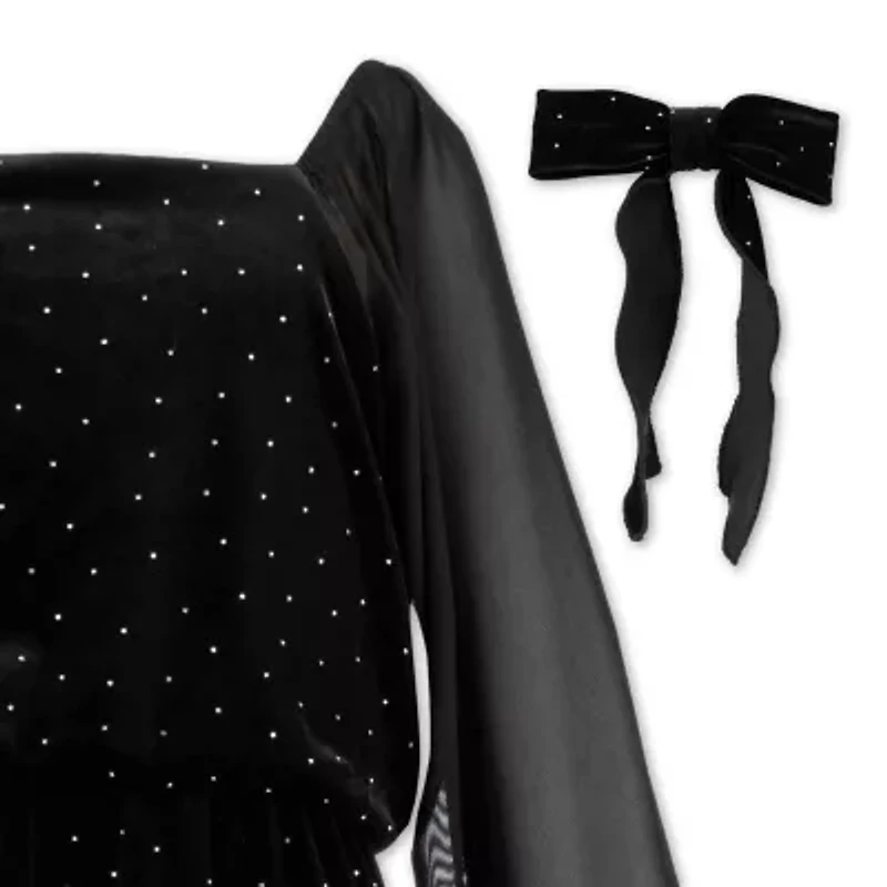 Speechless Big Kid Girls Square Neck Long Sleeve Jumpsuit