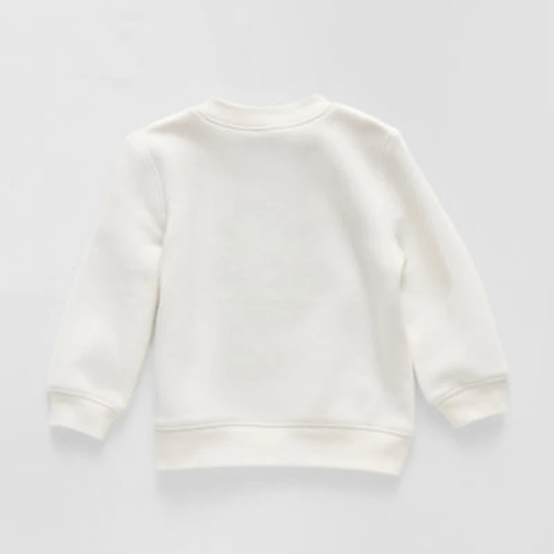 Okie Dokie Baby Girls Round Neck Fleece Embroidered Long Sleeve Sweatshirt