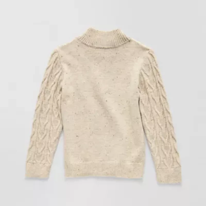 Okie Dokie Boys Mock Neck Long Sleeve Toddler Quarter-Zip Pullover Sweater