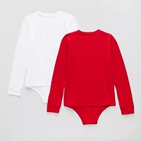 Thereabouts Little & Big Kid Girls Round Neck Long Sleeve Adaptive 2-pc. Bodysuit