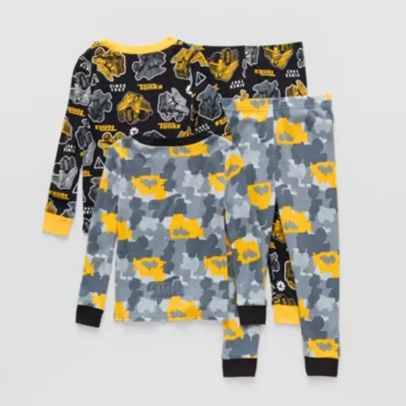 Tonka Toddler Boys Crew Neck Long Sleeve 4-pc. Pajama Sets