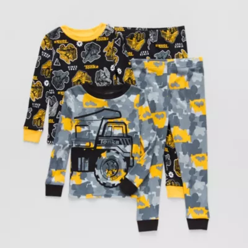 Tonka Toddler Boys Crew Neck Long Sleeve 4-pc. Pajama Sets