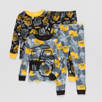 Tonka Toddler Boys Crew Neck Long Sleeve 4-pc. Pajama Sets