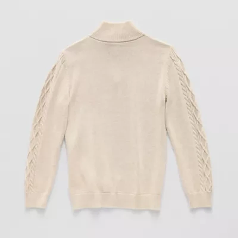 Thereabouts Little & Big Kid Boys Mock Neck Long Sleeve Quarter-Zip Pullover Sweater