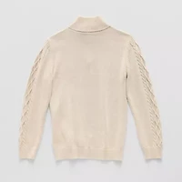 Thereabouts Little & Big Kid Boys Mock Neck Long Sleeve Quarter-Zip Pullover Sweater