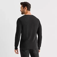 St. John's Bay Honeycomb Henley Mens Crew Neck Long Sleeve Classic Fit Thermal Top