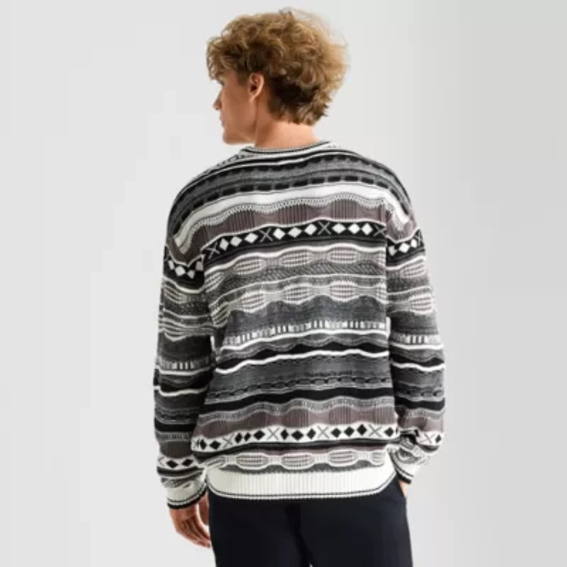 Arizona Mens Crew Neck Long Sleeve Pullover Sweater