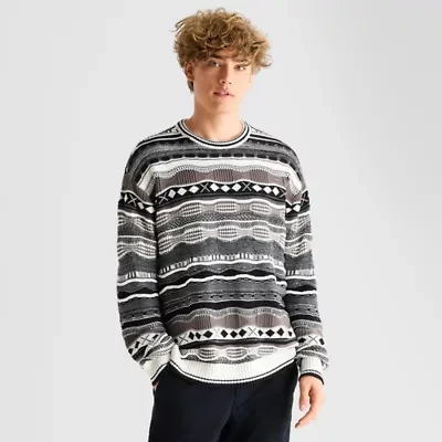 Arizona Mens Crew Neck Long Sleeve Pullover Sweater