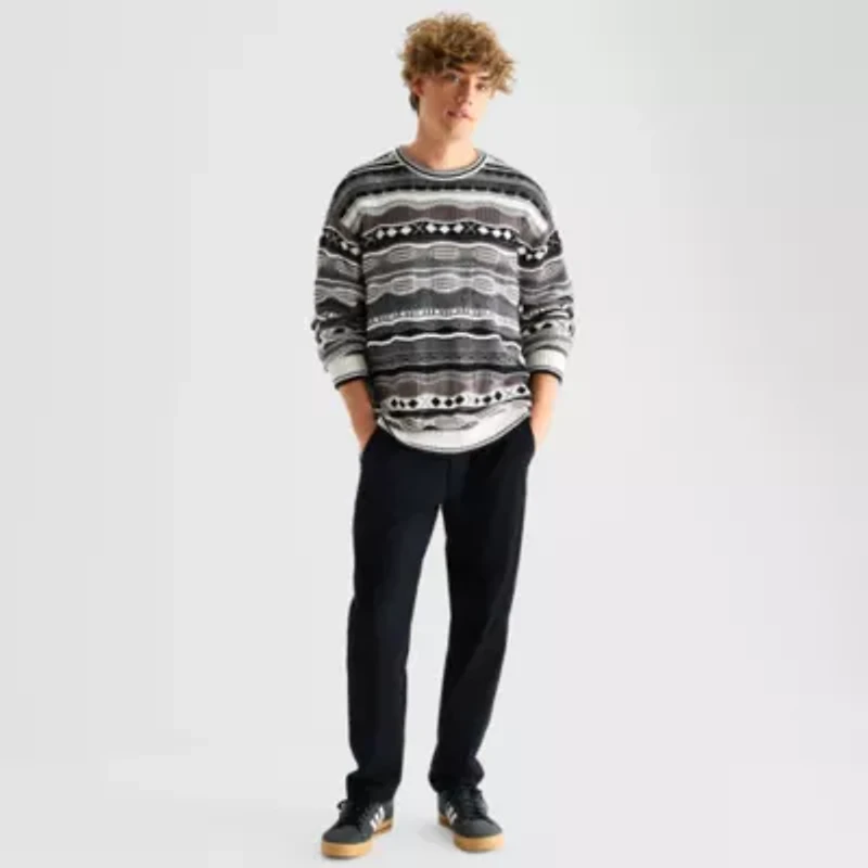 Arizona Mens Crew Neck Long Sleeve Pullover Sweater